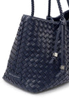 Katie Loxton Nova Hand Woven Medium Shoulder Tote Bag, Navy