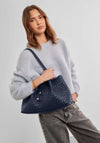 Katie Loxton Nova Hand Woven Medium Shoulder Tote Bag, Navy