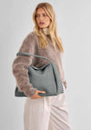 Katie Loxton Nova Hand Woven Suedette Large Shoulder Bag, Grey
