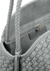 Katie Loxton Nova Hand Woven Suedette Large Shoulder Bag, Grey