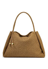 Katie Loxton Nova Hand Woven Suedette Large Shoulder Bag, Tan