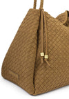 Katie Loxton Nova Hand Woven Suedette Large Shoulder Bag, Tan