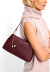 NOVA WOVEN TEXTURE CLUTCH  Cherry
