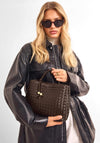 Katie Loxton Nova Woven Grab Bag, Chocolate Brown