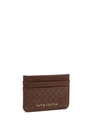 Katie Loxton Nova Woven Texture Card Holder, Brown