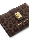 Katie Loxton Orin Leopard Print Suedette Twist Lock Wallet, Brown