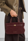 Katie Loxton Orin Top Handle Suedette Crossbody Bag, Burgundy