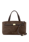 Katie Loxton Orin Top Handle Suedette Crossbody Bag, Chocolate Brown