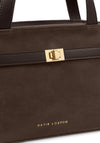 Katie Loxton Orin Top Handle Suedette Crossbody Bag, Chocolate Brown