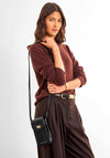 Katie Loxton Orin Twist Lock Distressed Slim Crossbody Bag, Black