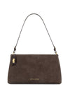 Katie Loxton Orin Twist Lock Suedette Small Shoulder Bag, Chocolate Brown