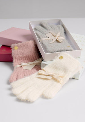 GFT BOXED SOFT KNT GLOVES  Pnk
