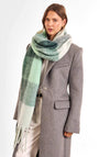 Katie Loxton Recycled Tassel Checked Scarf, Green