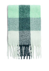 Katie Loxton Recycled Tassel Checked Scarf, Green