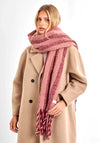 Katie Loxton Recycled Tassel Stripped Scarf, Pink