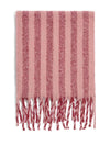 Katie Loxton Recycled Tassel Stripped Scarf, Pink