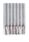 Katie Loxton Recycled Tassel Stripped Scarf, Blue