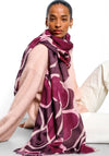 PRNTED SCARF  ORGANC HEART  Cherry