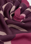 PRNTED SCARF  ORGANC HEART  Cherry