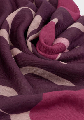 PRNTED SCARF  ORGANC HEART  Cherry