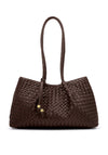 Katie Loxton Nova Woven Shoulder Bag, Brown