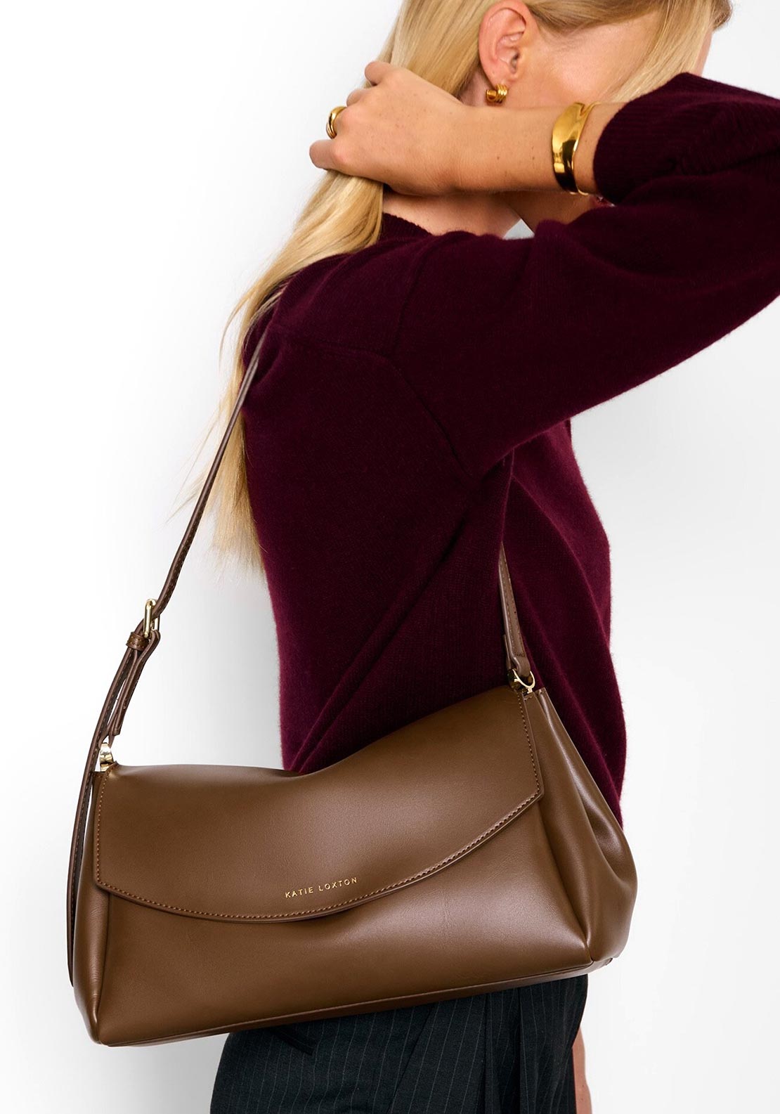 Katie Loxton Sloane Medium Shoulder Bag, Brown