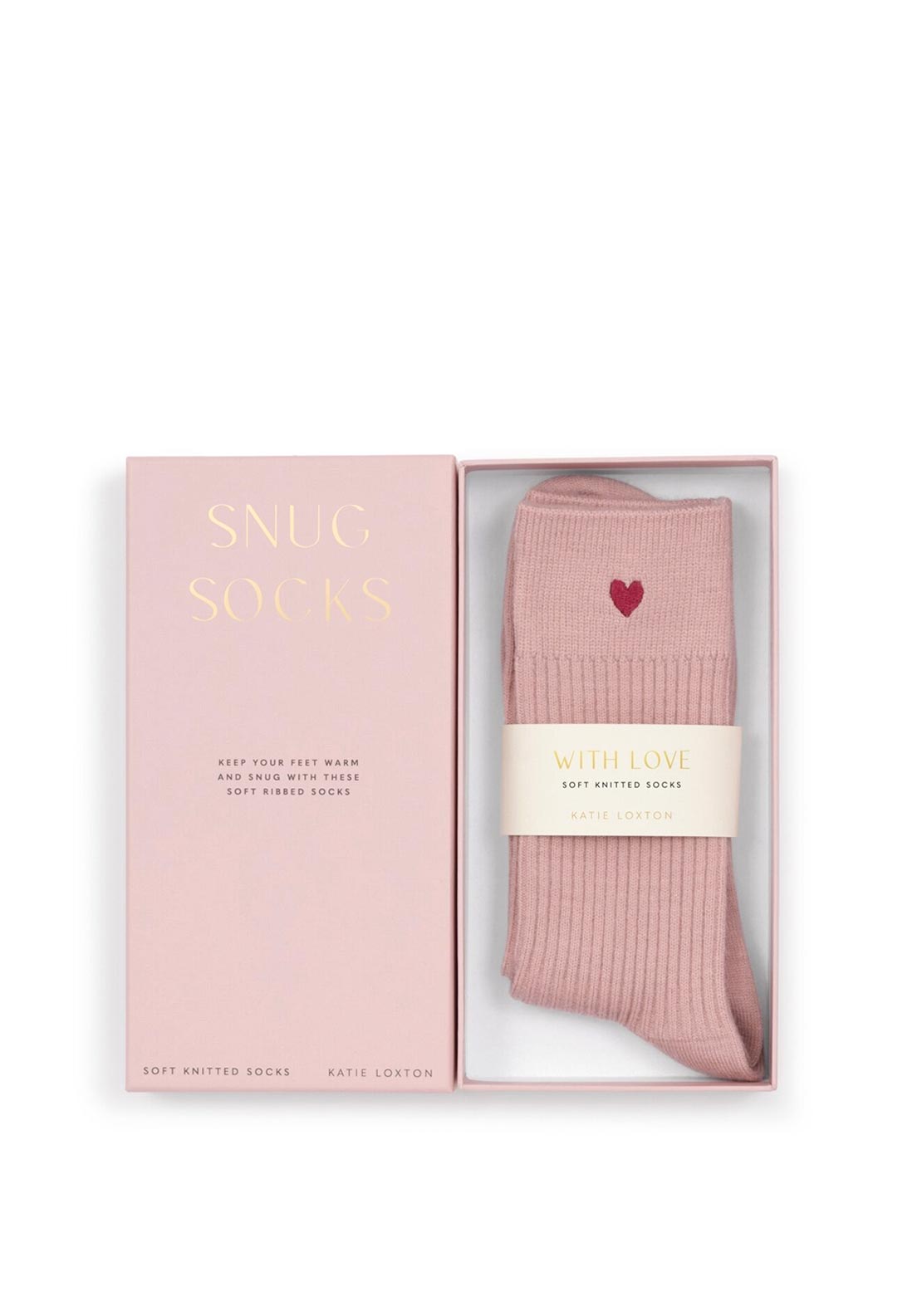 GFT BOXED SOCKS  HEART  Blush Pnk