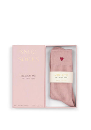 GFT BOXED SOCKS  HEART  Blush Pnk