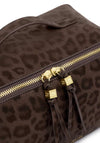 Katie Loxton Soho Large Leopard Print Makep & Wash Bag, Brown