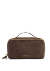 Katie Loxton Soho Medium Suedette Makeup & Wash Bag, Brown