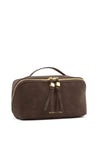 Katie Loxton Soho Medium Suedette Makeup & Wash Bag, Brown