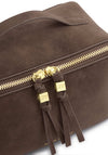Katie Loxton Soho Medium Suedette Makeup & Wash Bag, Brown