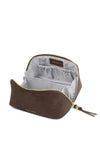 Katie Loxton Soho Medium Suedette Makeup & Wash Bag, Brown