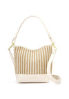 Katie Loxton Sorrento Striped Raffia Bucket Bag, Off White