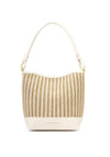 Katie Loxton Sorrento Striped Raffia Bucket Bag, Off White