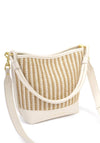 Katie Loxton Sorrento Striped Raffia Bucket Bag, Off White