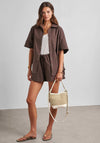 Katie Loxton Sorrento Striped Raffia Bucket Bag, Off White