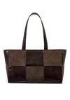 Katie Loxton Taya Hand Woven Suedette Tote Bag, Chocolate Brown