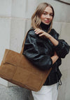 Katie Loxton Taya Hand Woven Suedette Tote Bag, Tan