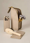 Katie Loxton Travel Makeup Brush Set & Case, Light Taupe