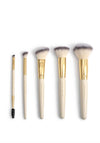 Katie Loxton Travel Makeup Brush Set & Case, Light Taupe