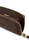 Katie Loxton Zip Around Large Suedette Wallet, Chocolate Brown