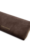 Katie Loxton Zip Around Large Suedette Wallet, Chocolate Brown
