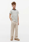 Tommy Hilfiger Boy Essential Short Sleeve Stripe Tee, White