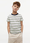 Tommy Hilfiger Boy Essential Short Sleeve Stripe Tee, White