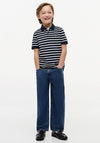 Tommy Hilfiger Boy Short Sleeve Stripe Polo, Navy
