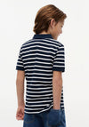 Tommy Hilfiger Boy Short Sleeve Stripe Polo, Navy