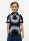 Tommy Hilfiger Boy Short Sleeve Stripe Polo, Navy