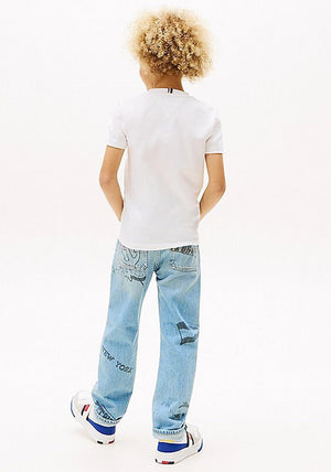 Tommy Hilfiger Kid Boy Short Sleeve Pocket Tee, White