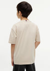 Tommy Hilfiger Boy Flag Logo Short Sleeve Tee, Beige